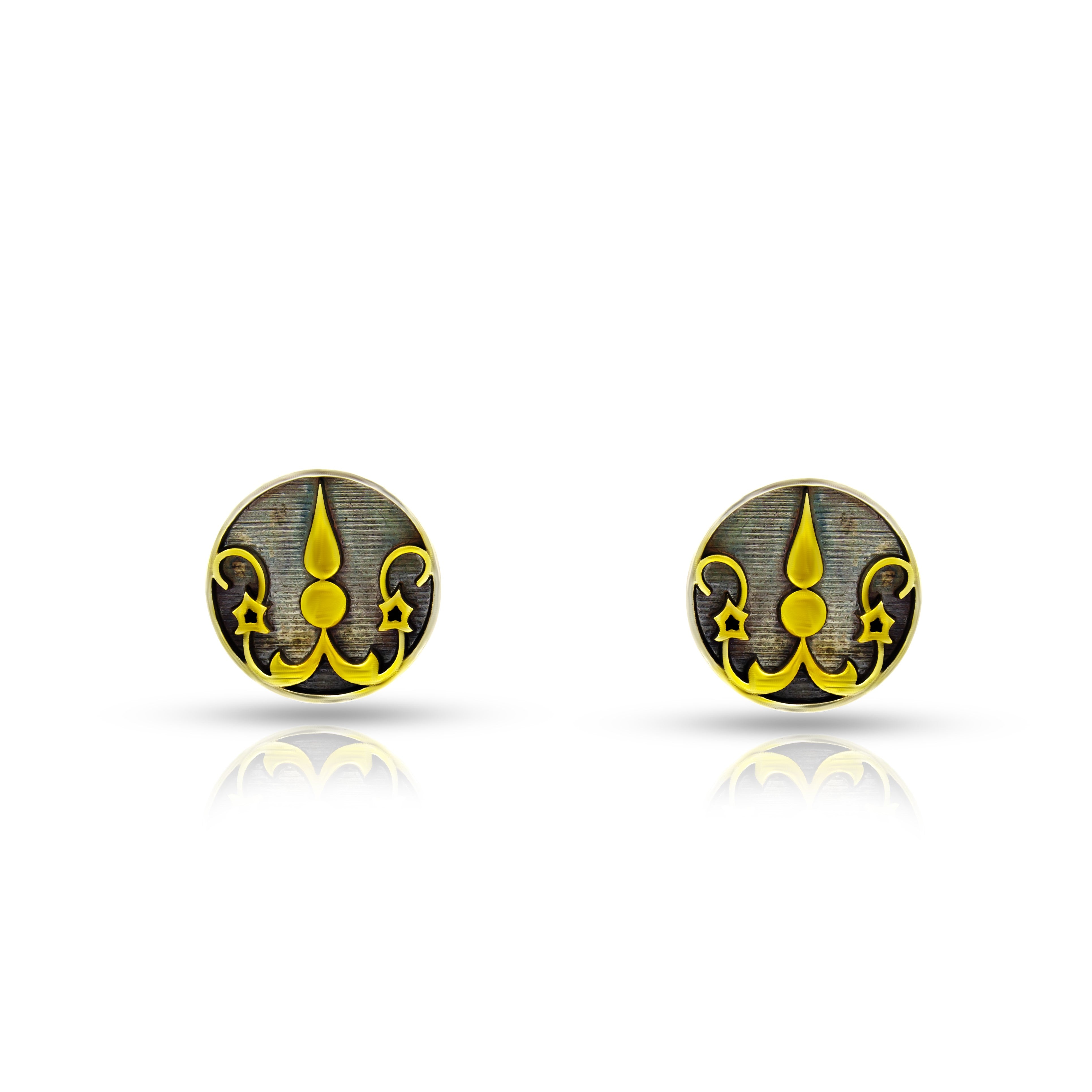 Ancient pattern in circle 925 silver Studs