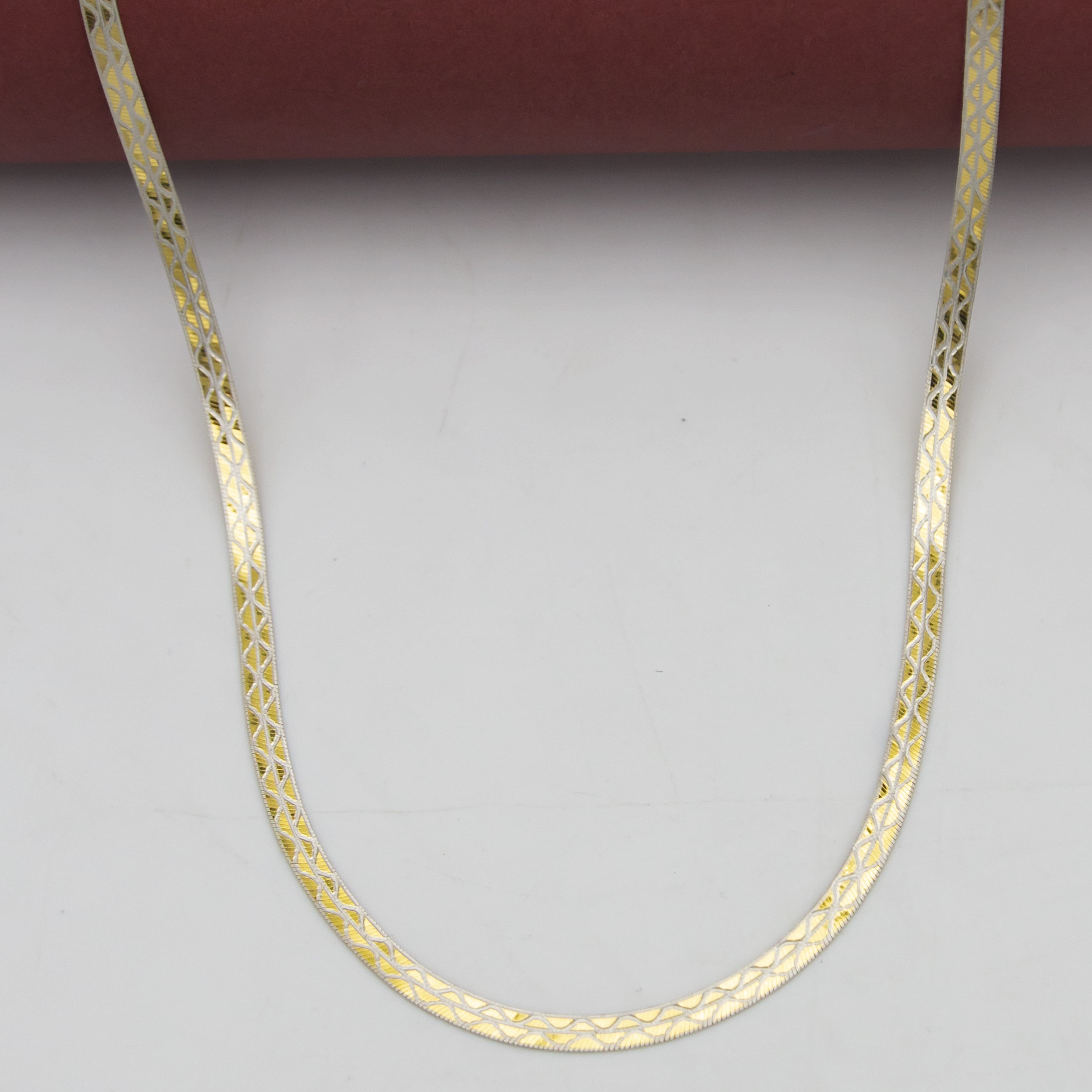 Italian based classic gold 925 silver minimal chain- REVERSIBLE